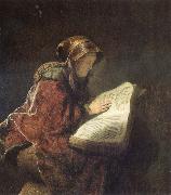 Rembrandt van rijn The Prophetess Anna France oil painting artist